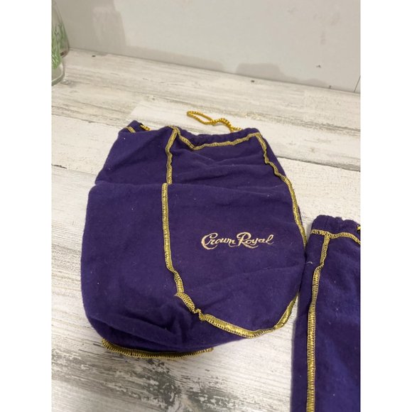 Set of two purple and gold trimmed Crown Royal bags - Picture 2 of 4